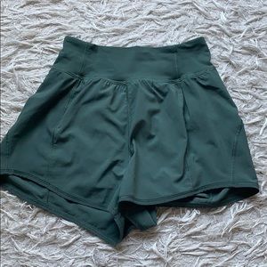 Green Lululemon shorts size 2